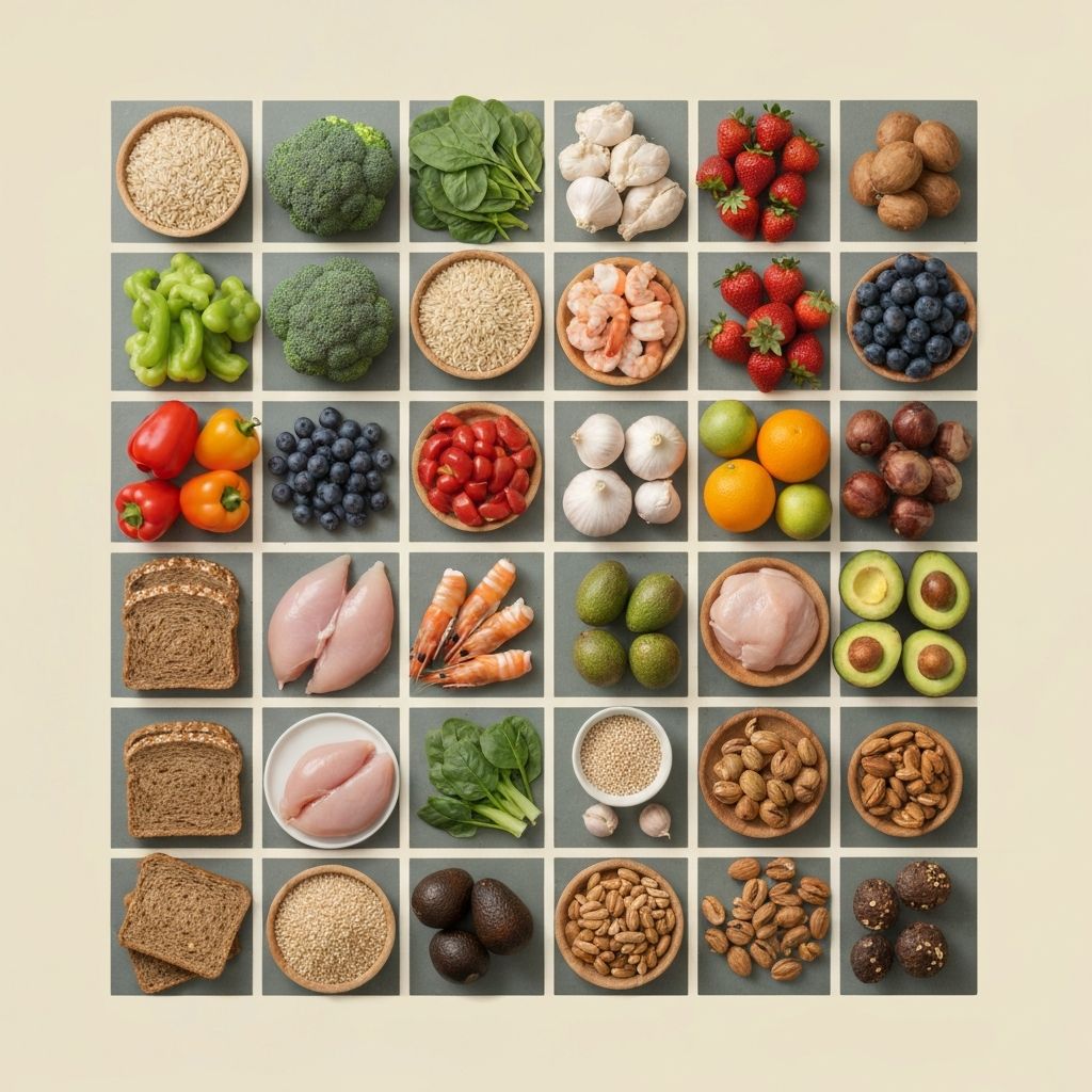 Balanced food groups display